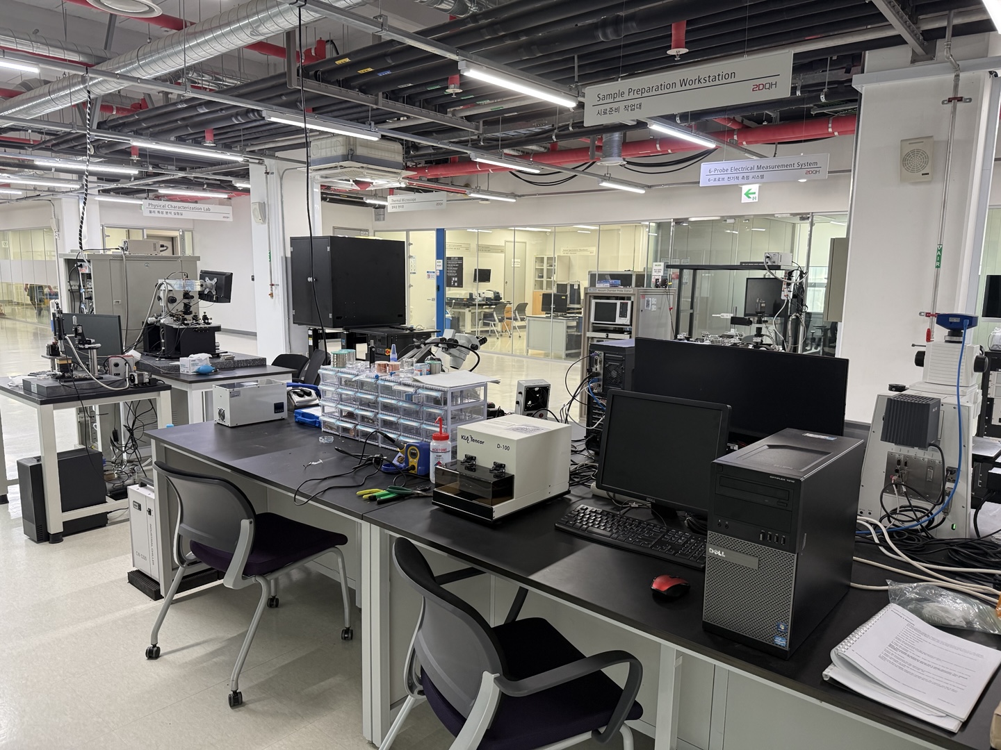 Optical microscopy & device wiring station